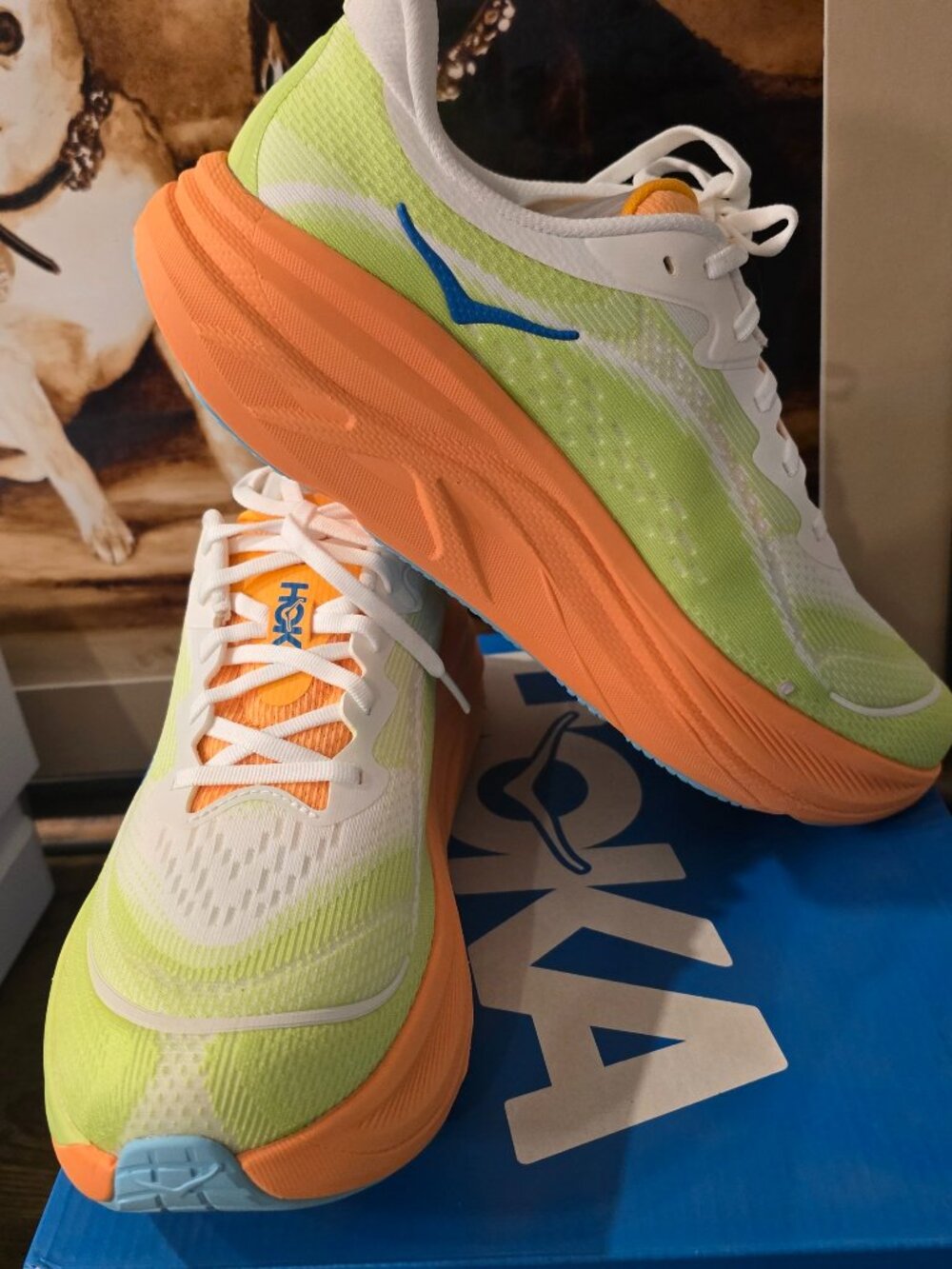 Hoka Men's Skyflow Running Shoes Yellow / Orange 1155111-FSTS Trail Size 10 NEW